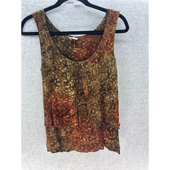 VTG Lost River Women’s sz M Top & Pant Set Leaf Print BOHO Beach Hippie Tie Dye - Picture 2 of 13